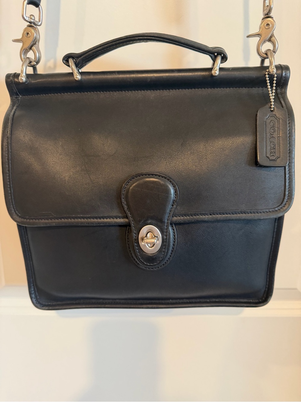 Coach Black with Nickel Hardware Willis Bag Crossbody Vintage